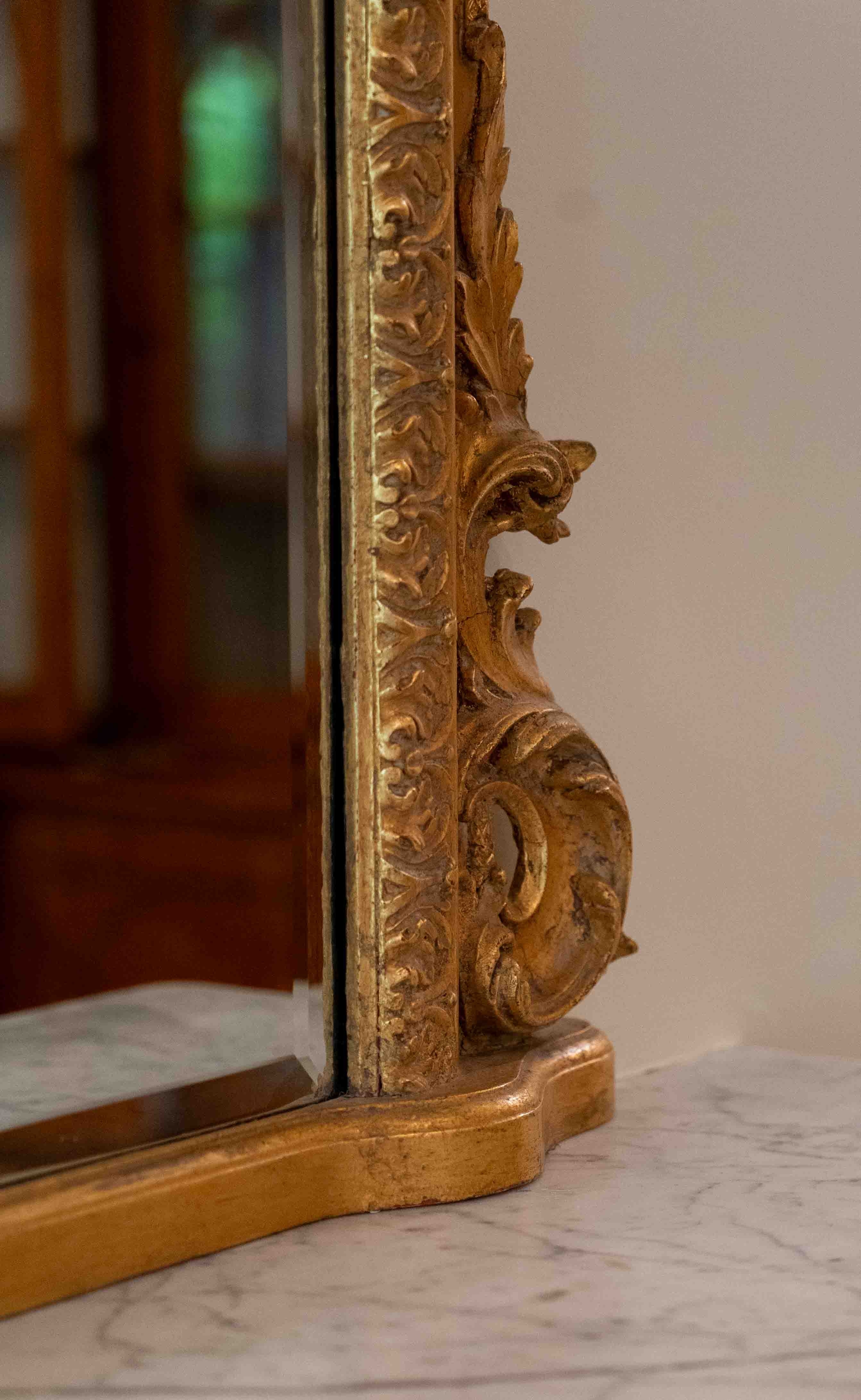 A Victorian style giltwood and composition overmantel mirror, width 138cm, height 180cm. Condition - good